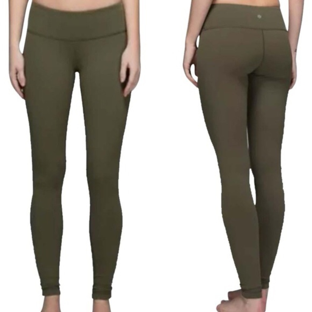 Green lulu wunder under leggings